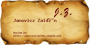 Janovicz Zalán névjegykártya